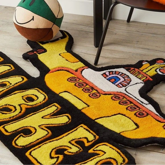 MARKET x Beatles Submarine Plush Rug in Yellow - Brand New - Picture 1 of 11